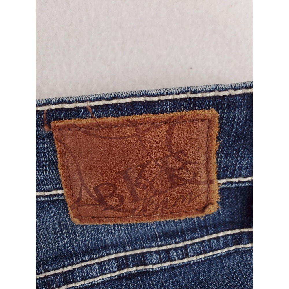 BKE Jeans Womens 28 Sabrina Flared Boot Distressed Thick Stitch Patchwork Y2K - Picture 8 of 16